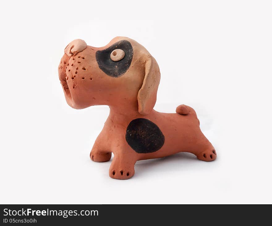 Dog baked clay