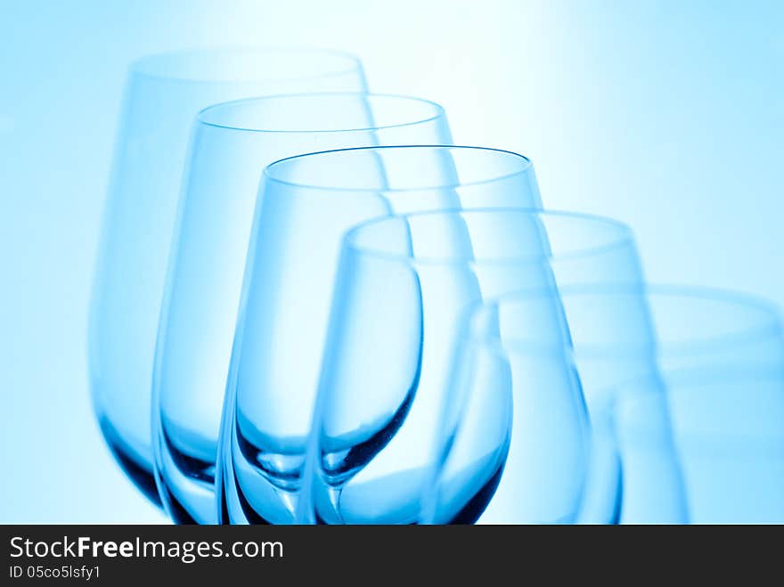 Set of empty wineglasses. Studio shot