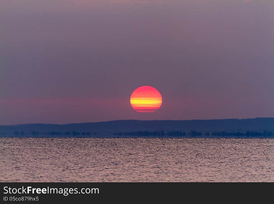 Beautiful sunset light in a autumn