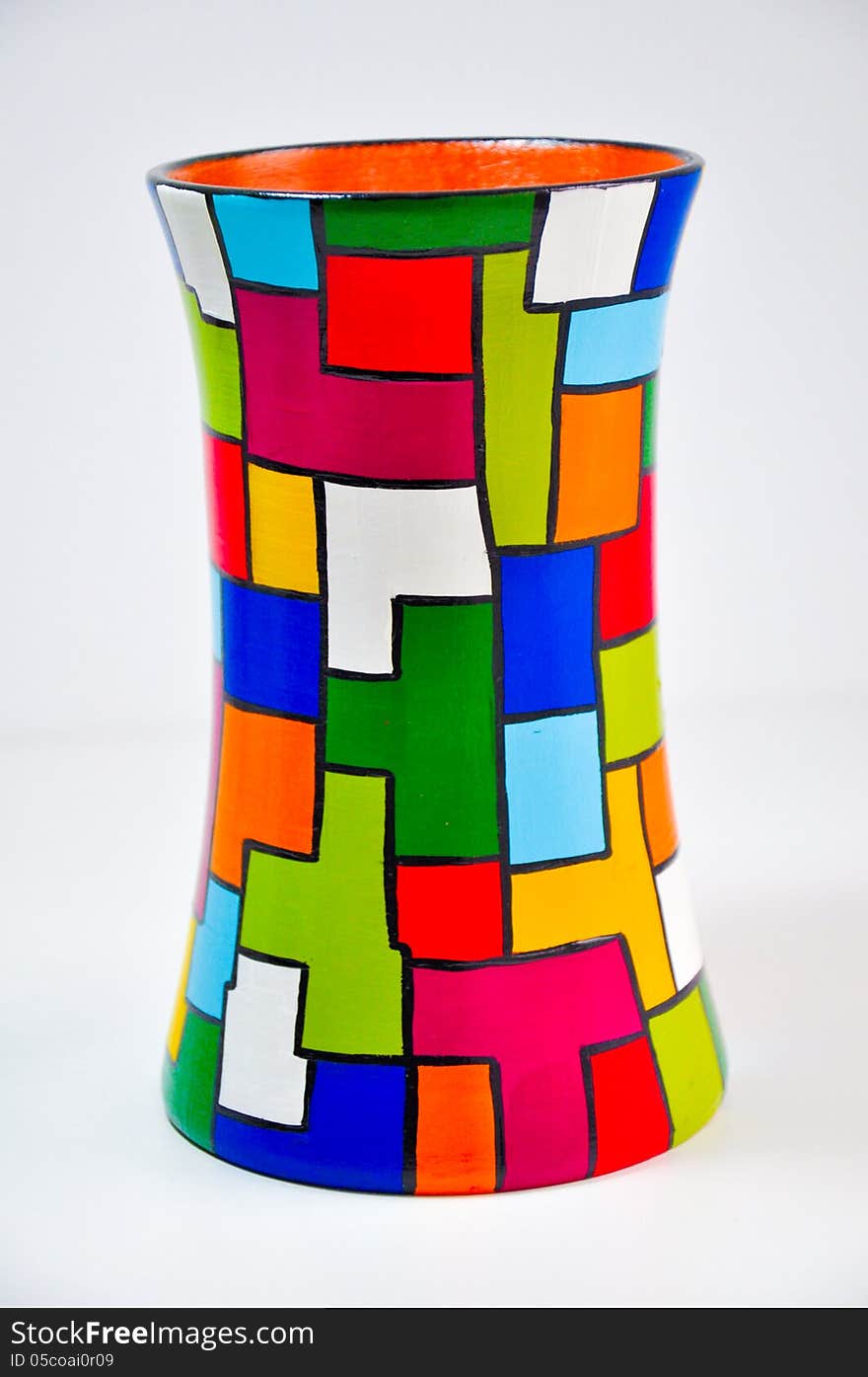 Colorful hand made vase crafted by artisans. Colorful hand made vase crafted by artisans