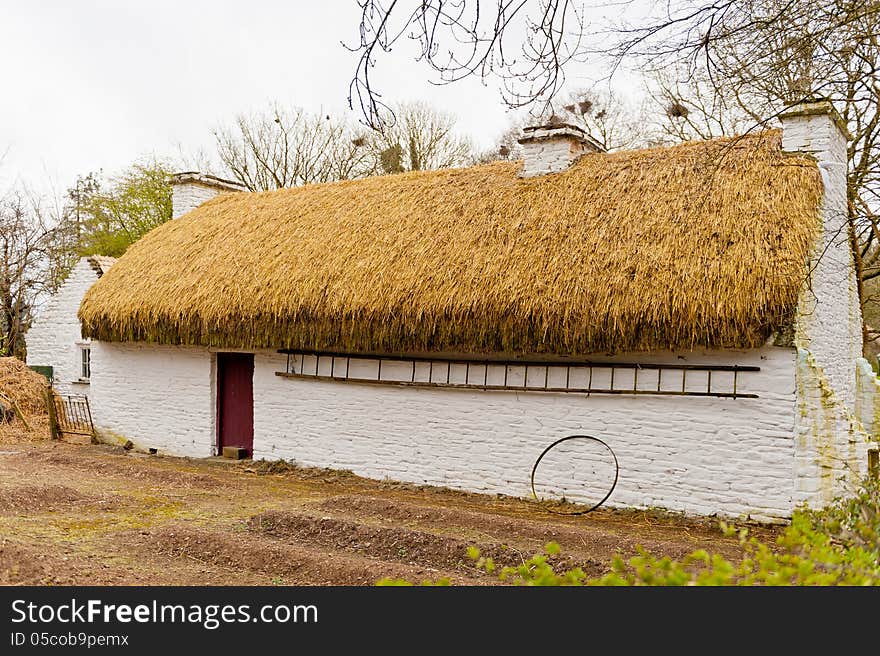 Irish cottage in countryside. Old village. Irish cottage in countryside. Old village.