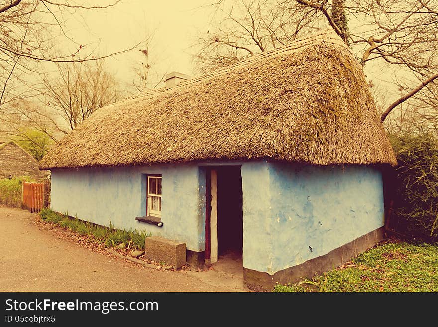 Irish cottage in countryside. Old village. Irish cottage in countryside. Old village.