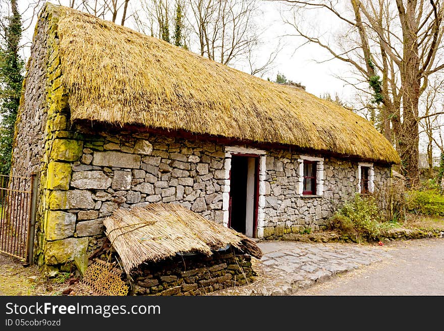 Irish cottage in countryside. Old village. Irish cottage in countryside. Old village.