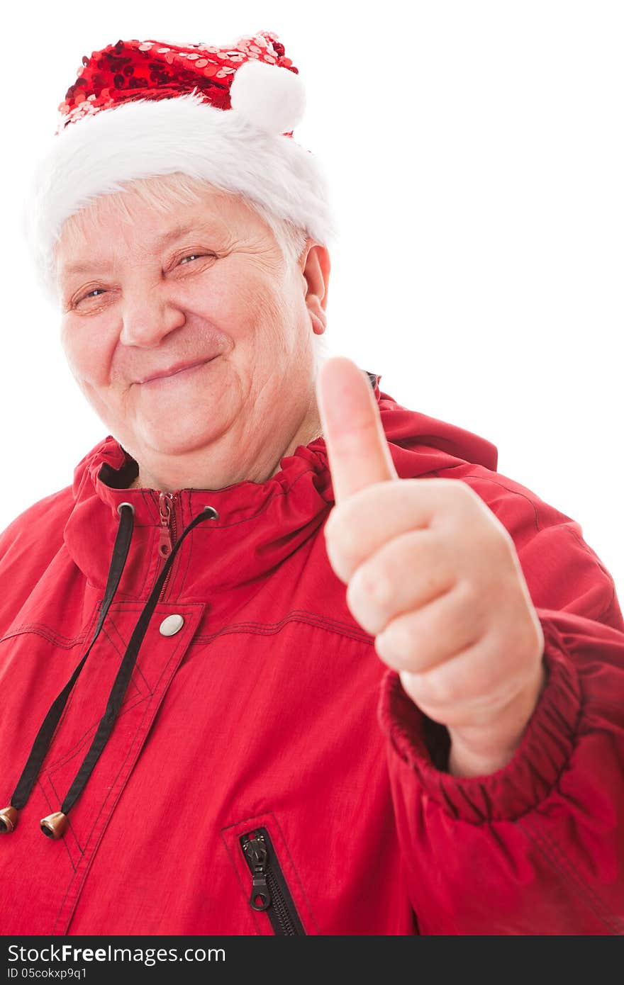 Portrait senior woman isolated on a white background