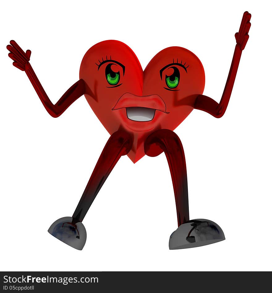 Heart health figure jump illustration