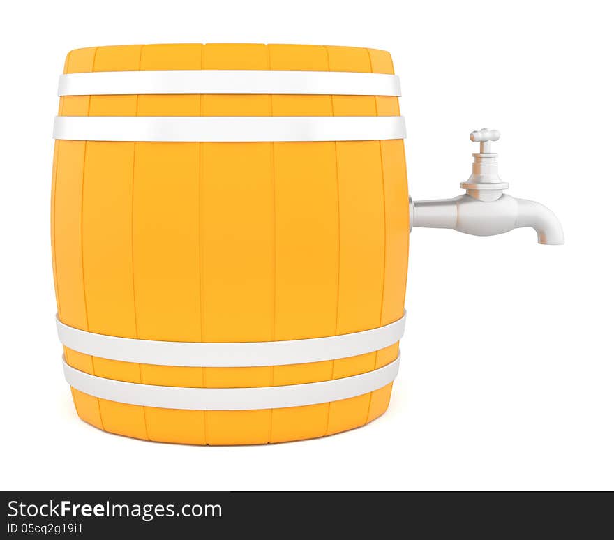 Barrel with the tap isolated on white background. Barrel with the tap isolated on white background.