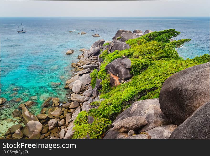 Similan Island Beautiful Ocean Coast View In Andaman Sea