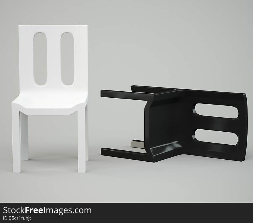 White and black chair