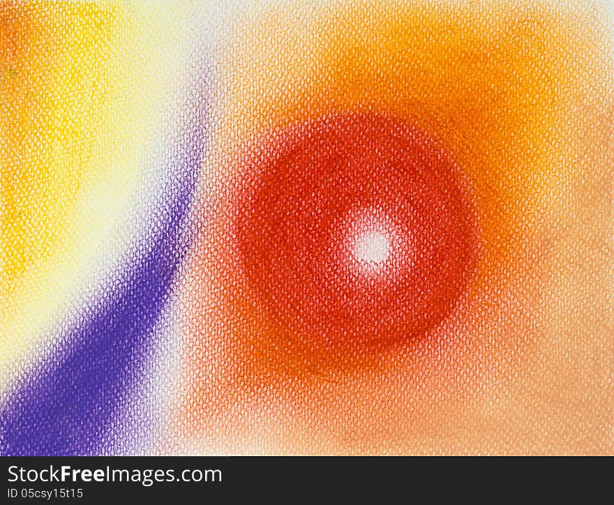 Hand drawn abstract illustration, in pastel chalk technique, suggesting an outer space event. Hand drawn abstract illustration, in pastel chalk technique, suggesting an outer space event