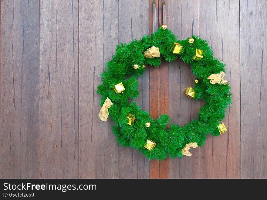 Garland On Wooden Door