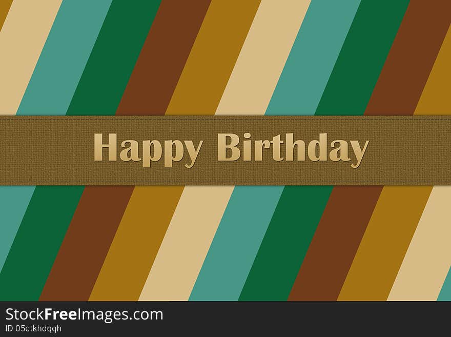 Happy birthday card in Colors of brown and blue