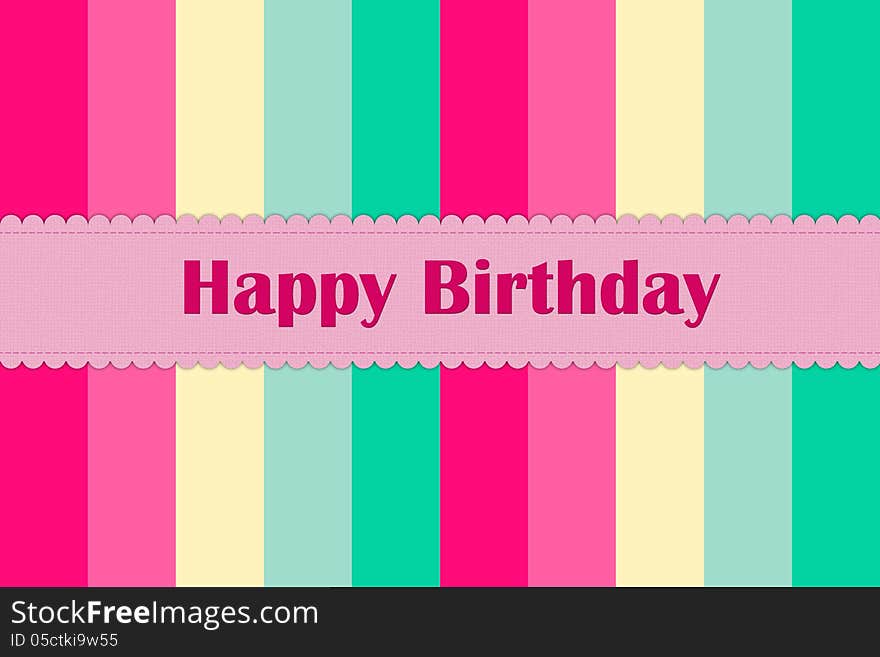 Happy birthday card in girly colors