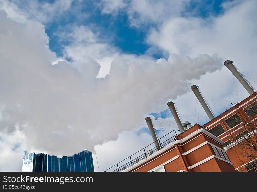 Steaming heat and power plant in Kiev, Ukraine