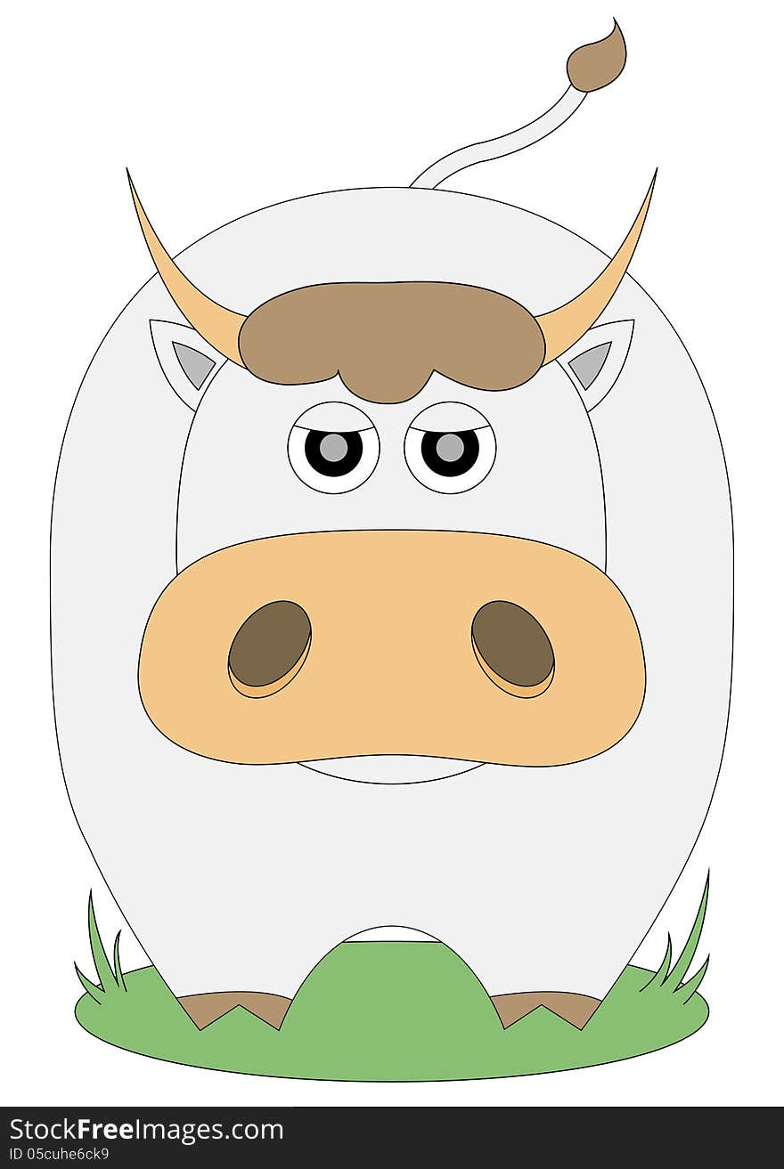 Bull farm animal cartoon illustration. Bull farm animal cartoon illustration