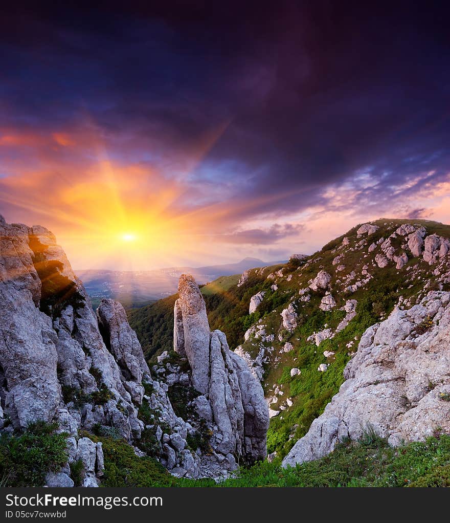 Rocks in mountains