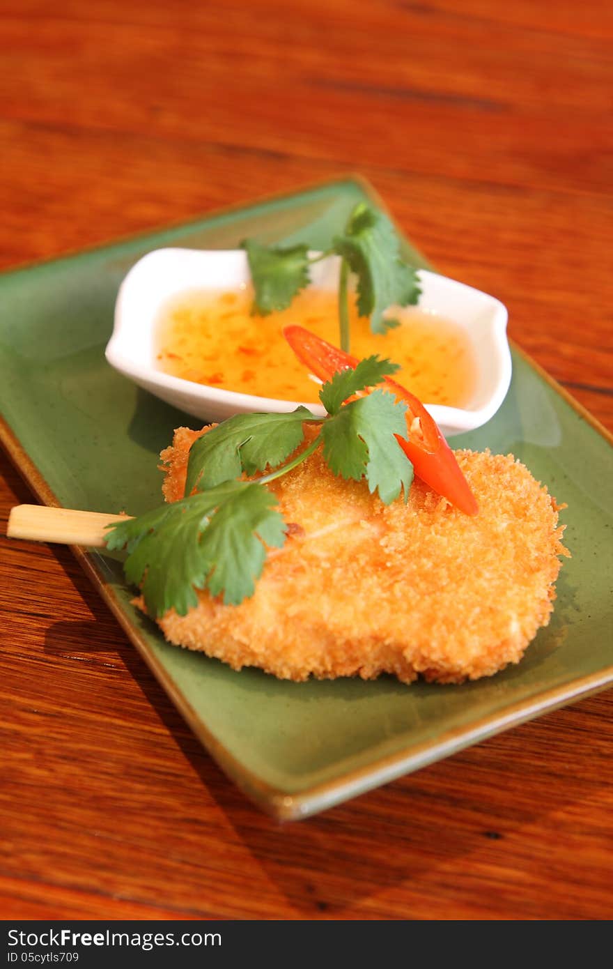 Fish stick, Thai entree.