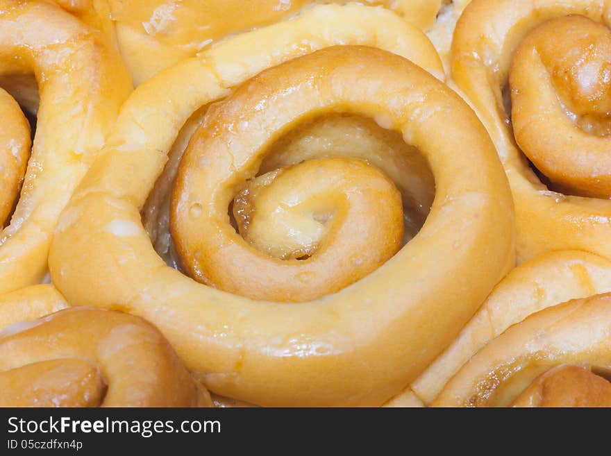 Closeup of sweet bread bun