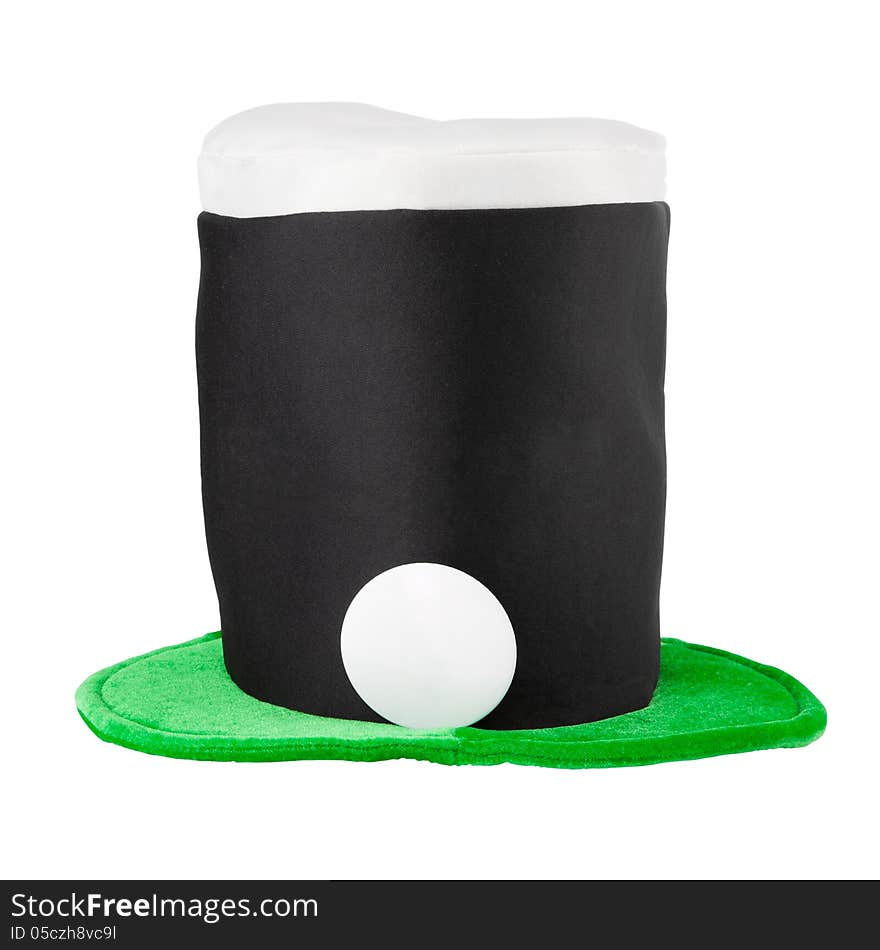 Irish hat of Saint Patrick Day, isolated on white