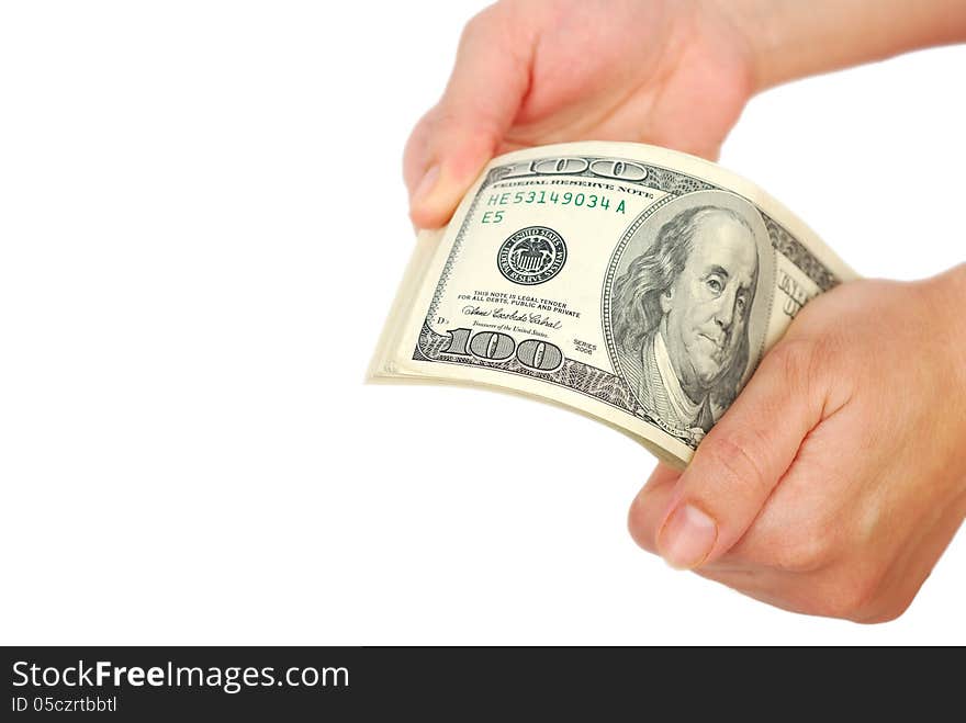 Dollar banks note money in the hand