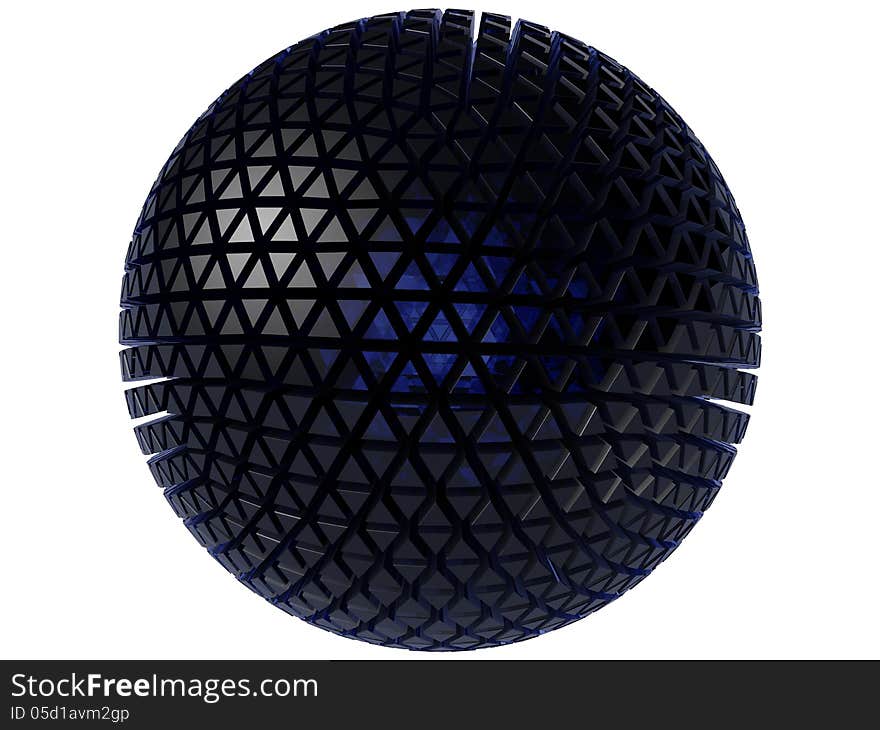 Glass sphere.3d abstract made by compude 3d cad programs