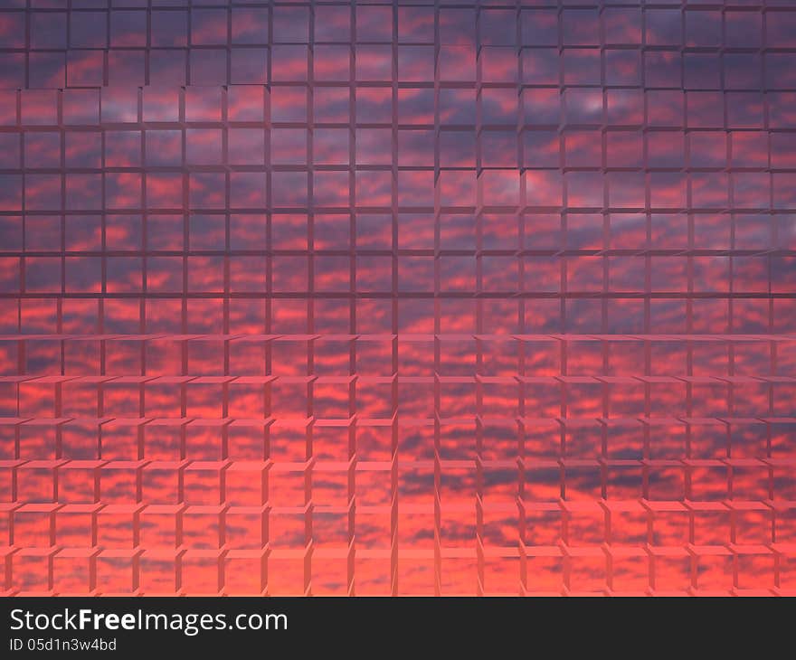 The image of red abstract background with stripes