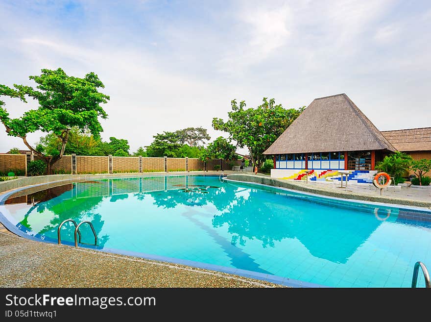 Indonesia Bali Benoa.Crystal clear swimming pool.