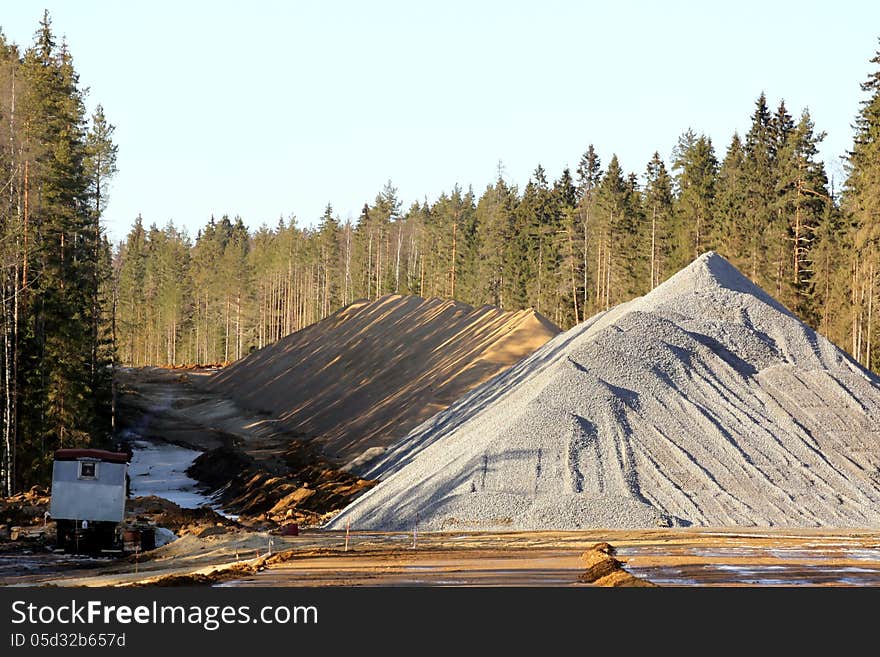 Road construction in the Leningrad region of Russia. Road construction in the Leningrad region of Russia