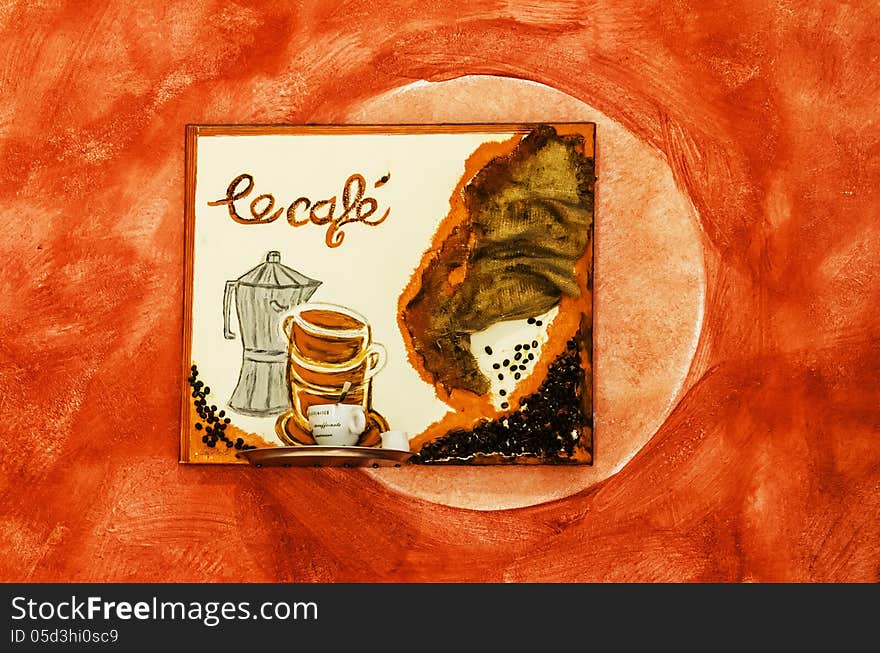 An abstract background wall for coffee advertisement. leCafe is a french word which means The Coffee. An abstract background wall for coffee advertisement. leCafe is a french word which means The Coffee.