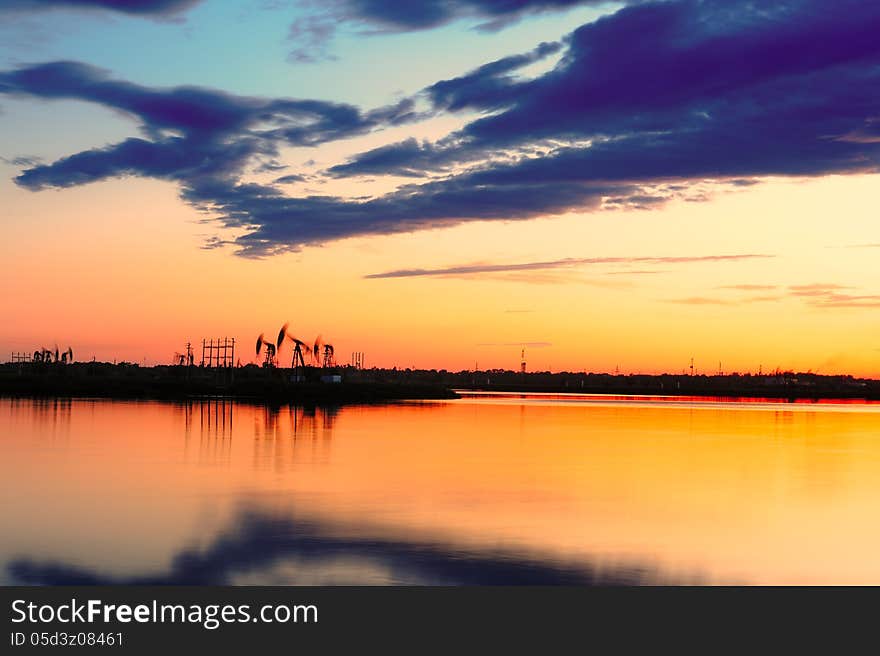 Heilongjiang province,china.The image is Daqing oil field scenery. Heilongjiang province,china.The image is Daqing oil field scenery.