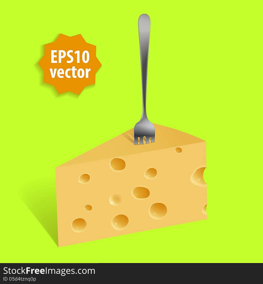 Piece Of Cheese And A Fork