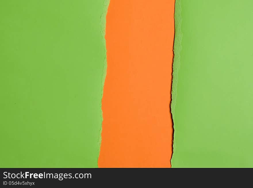 Torn paper with space for text with orange background