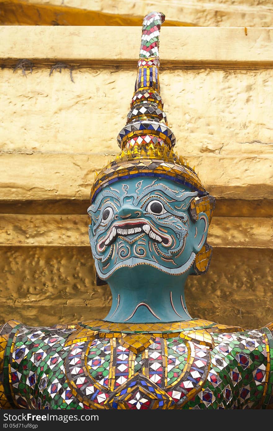 Ancient Thai sacred giants at wat phra kaew