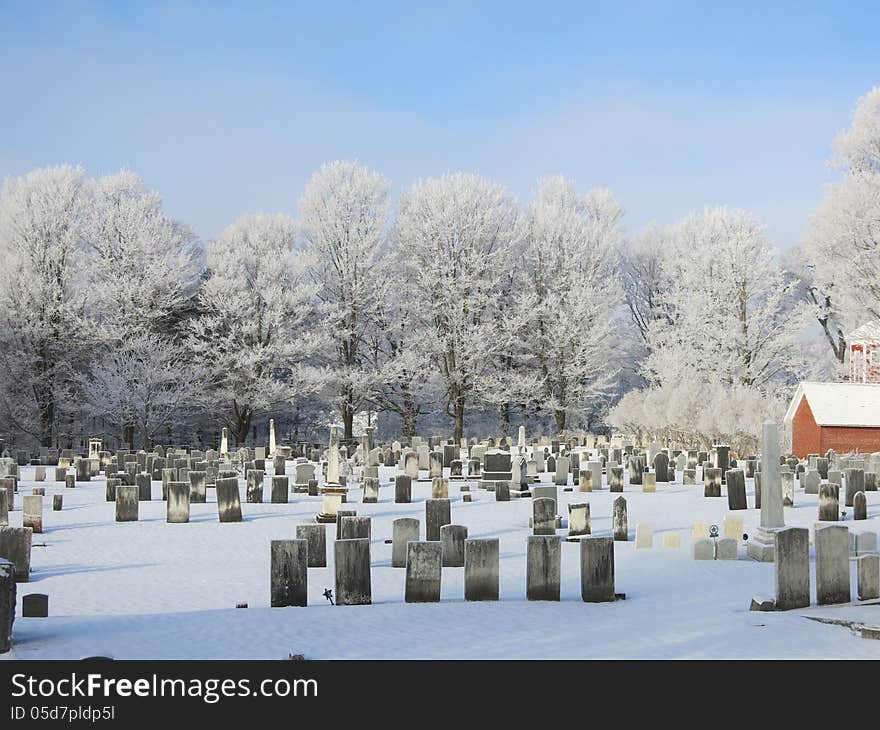 Frosty Winter Cemetary