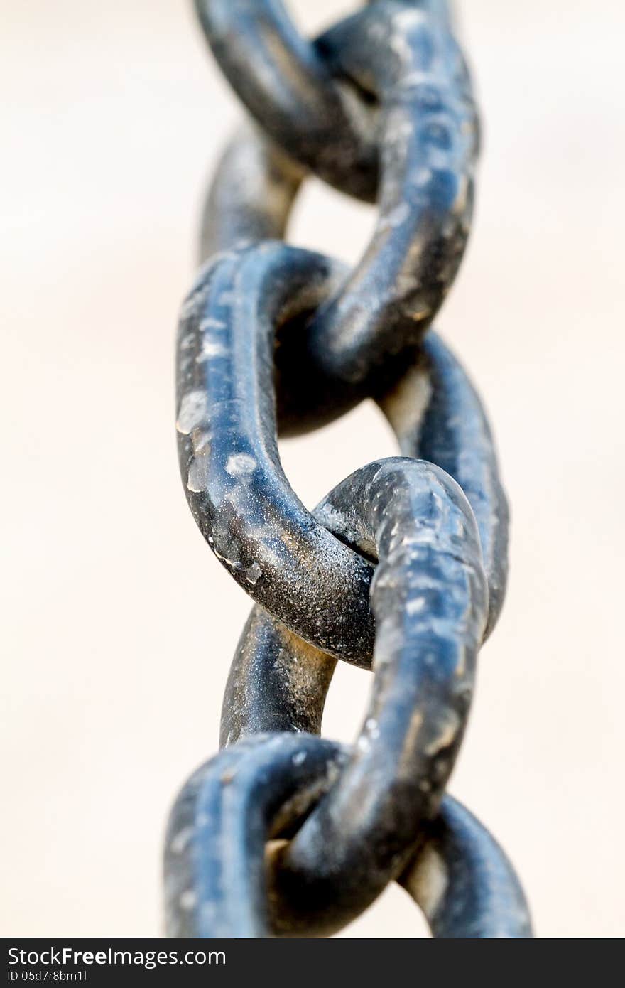 Black chain on a white background