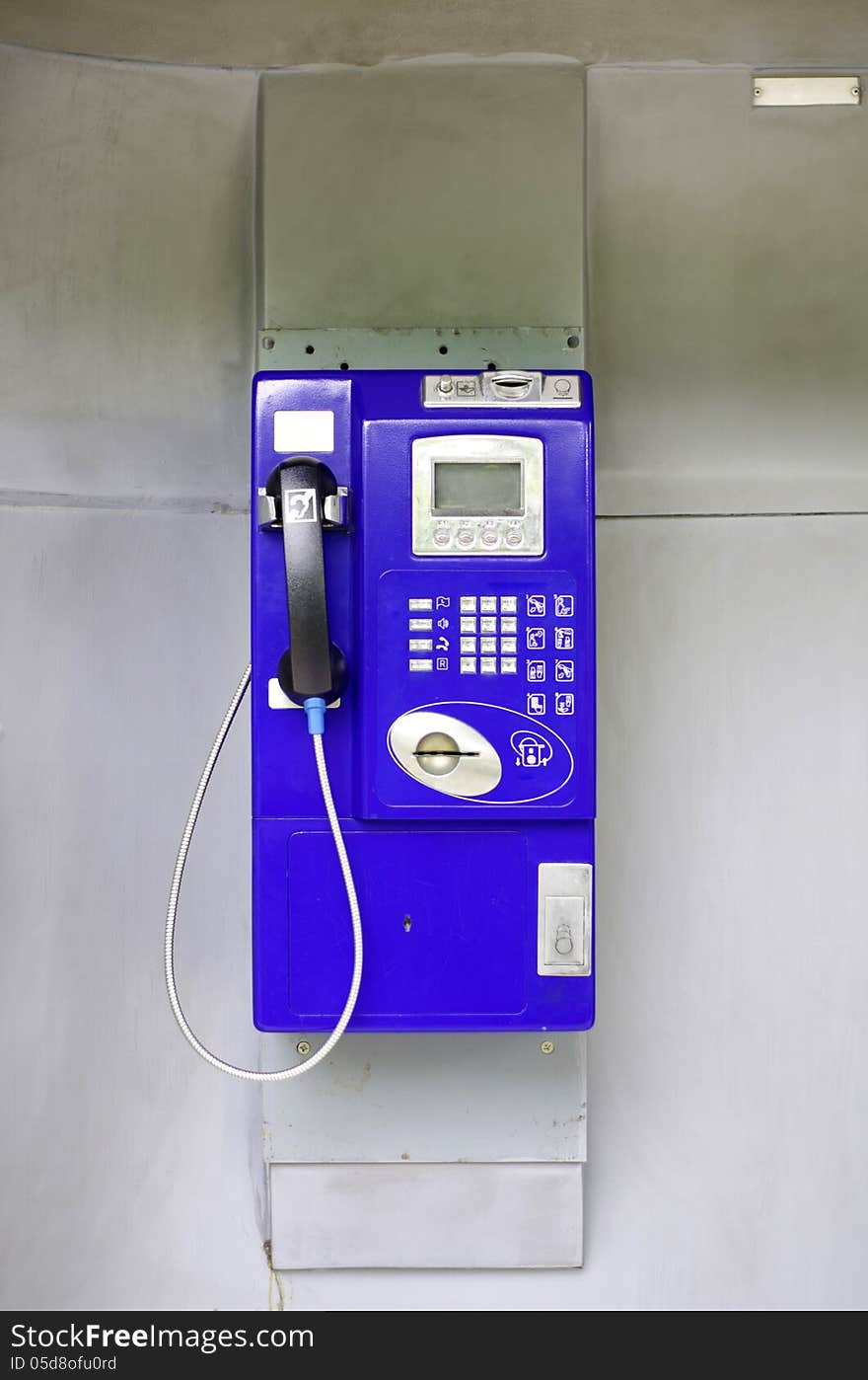 Blue Public Phone