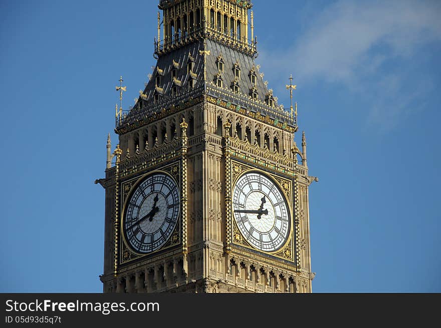 Clock face of Big Ben, Westminster, London