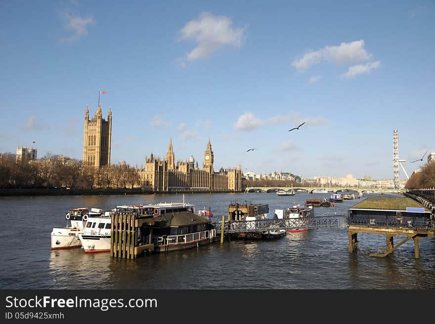 Palace of Westminster and River Thames, London