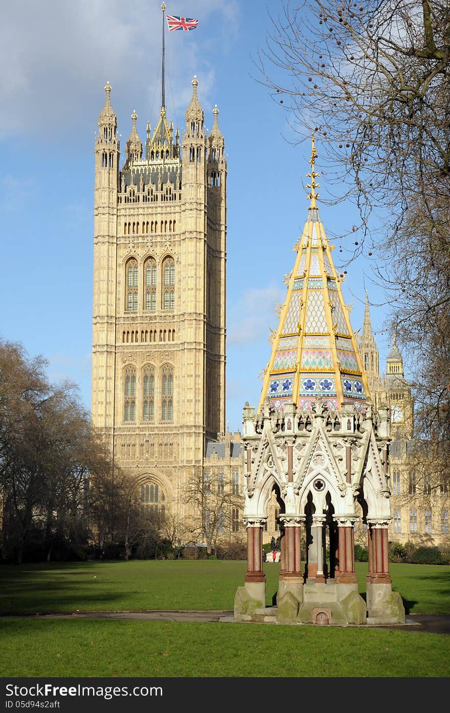 Palace of Westminster and River Thames, London. Palace of Westminster and River Thames, London