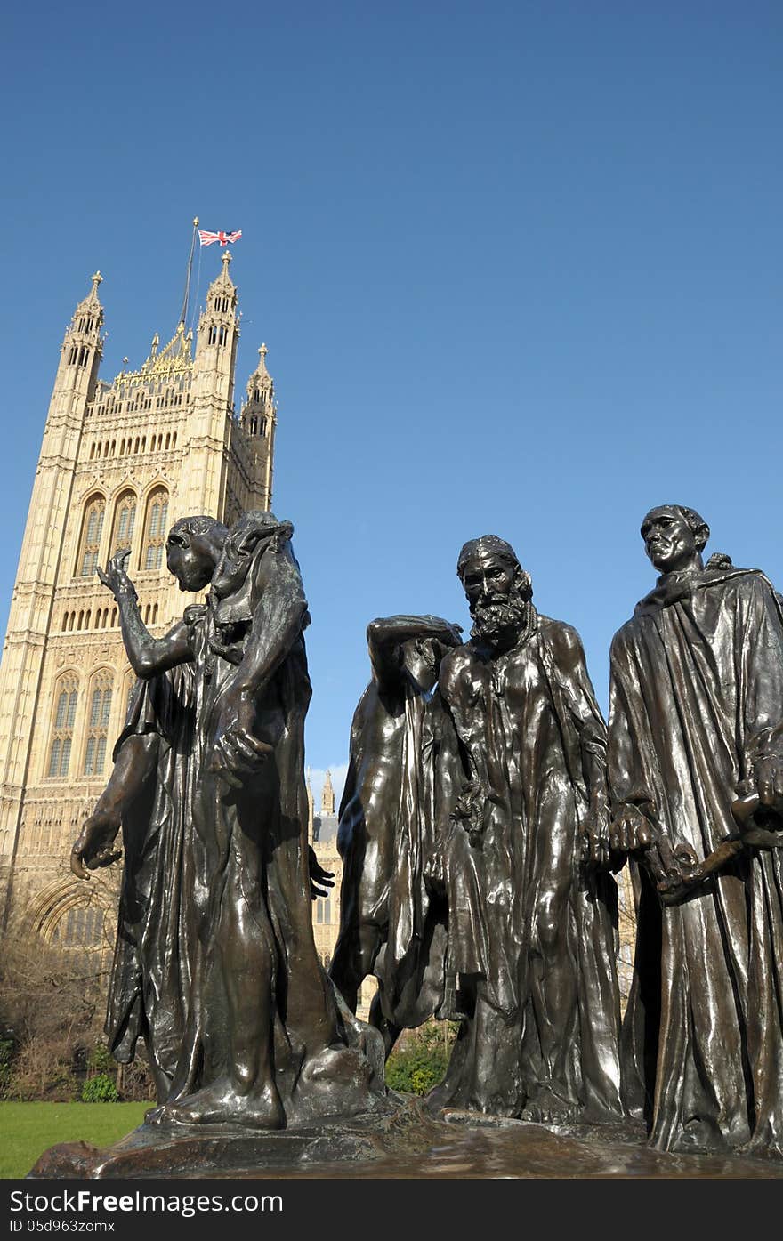 Rodin sculpture, Burghers of Calais, Westminster, London