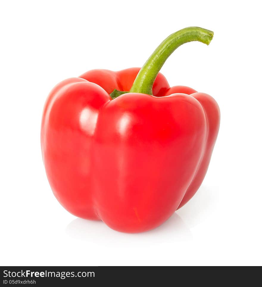 Red sweet pepper on a white background