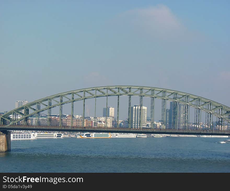 A view at Cologne from Severin Bridge. A view at Cologne from Severin Bridge