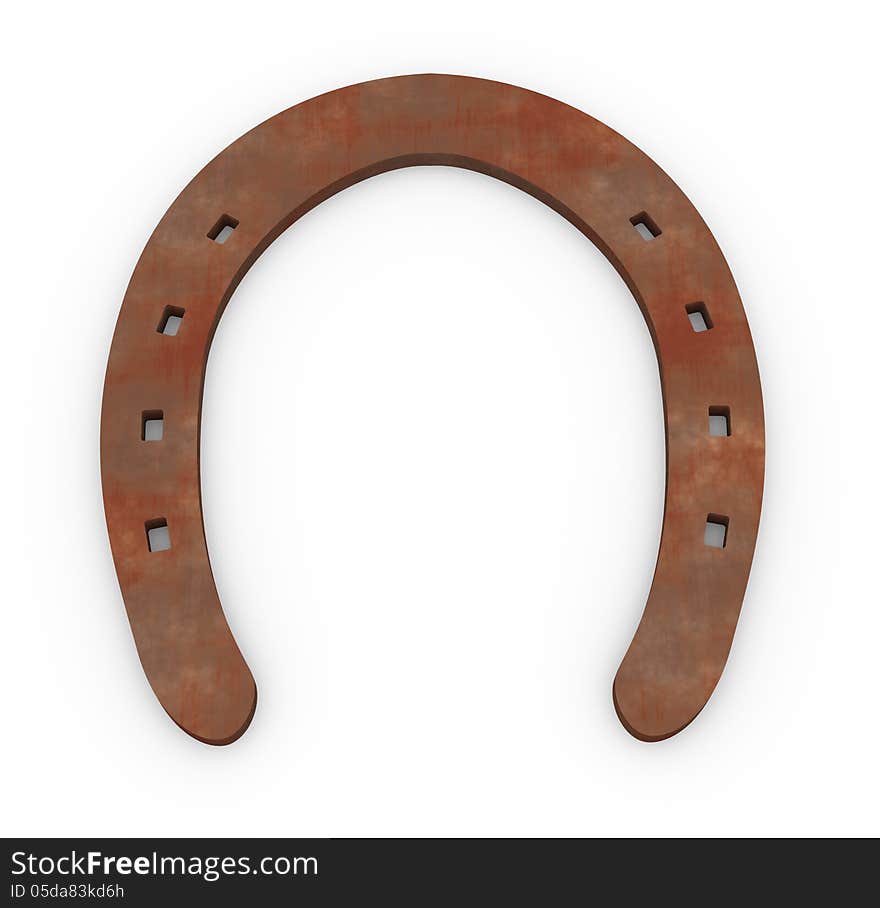 3d Old Rusty Horseshoe