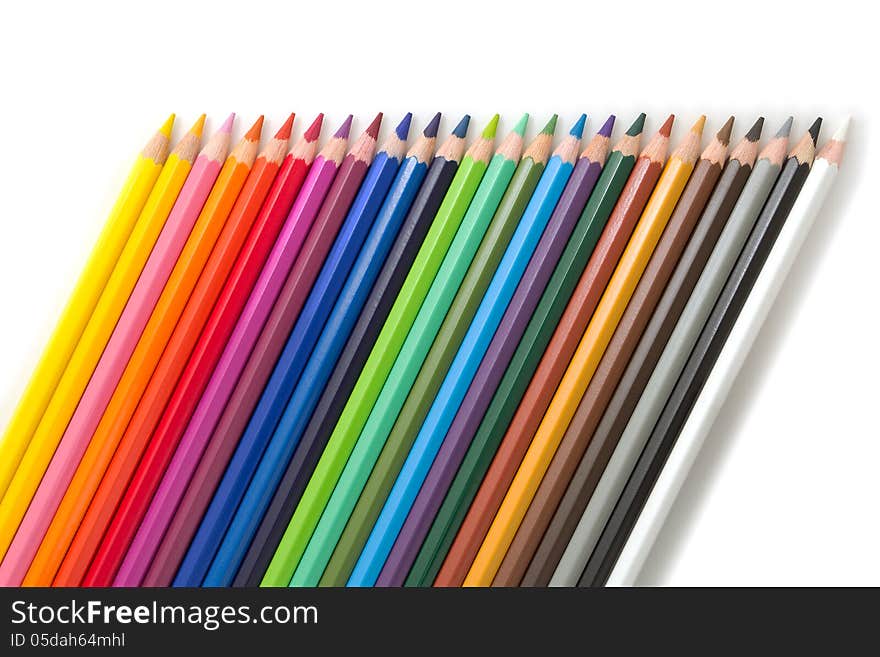 Colored pencils tilted