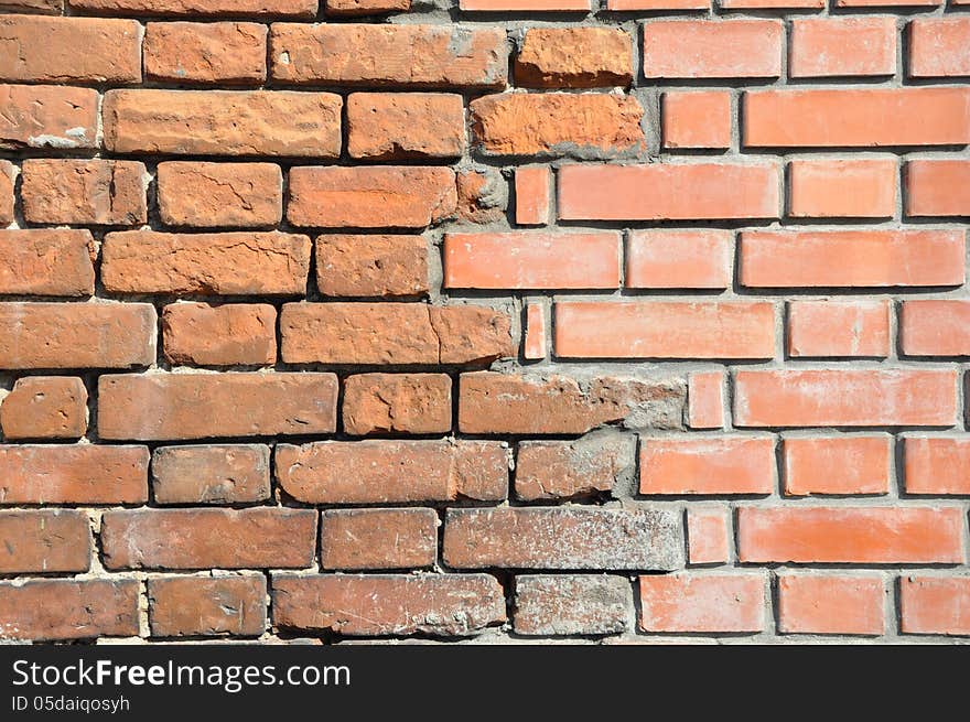 Old and new brick in the wall. Old and new brick in the wall.