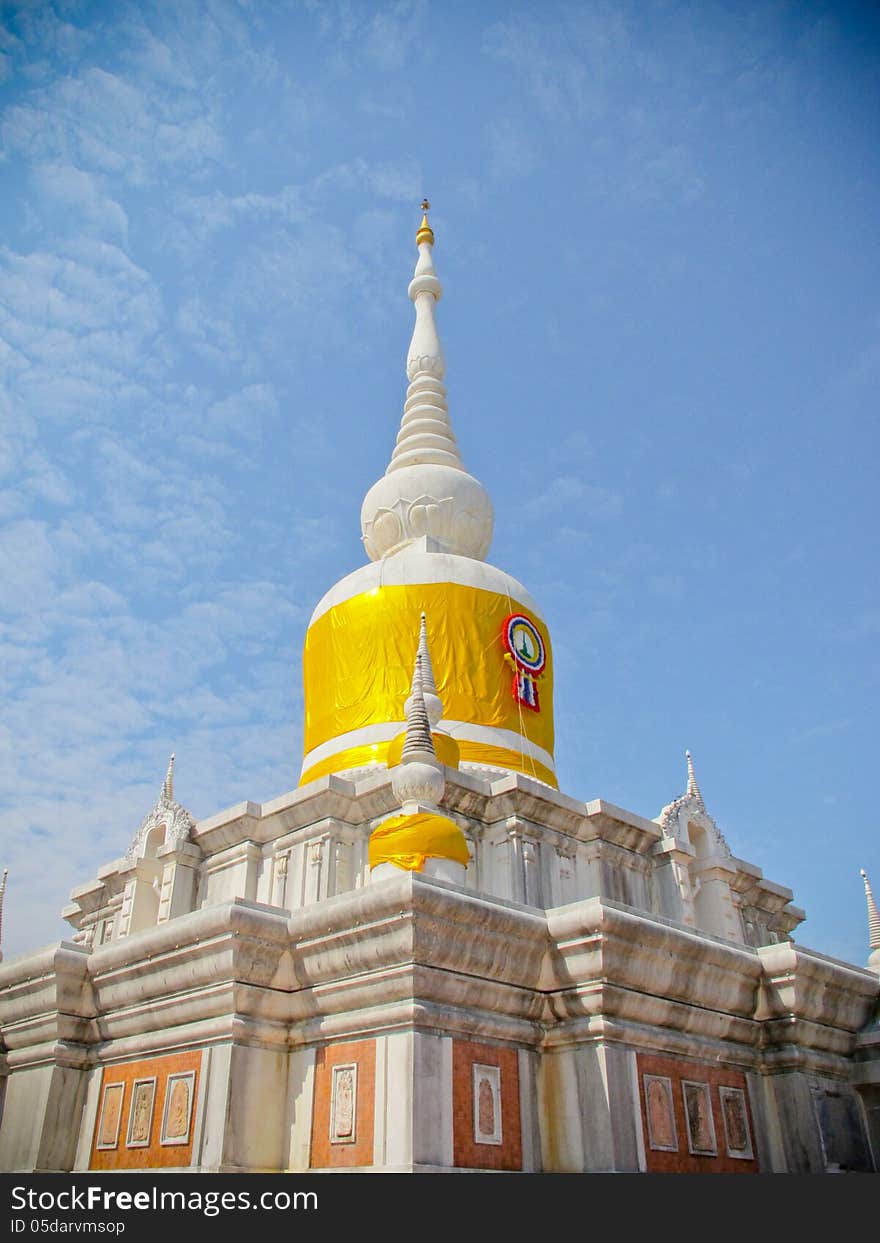 Ancient white pagoda in North eastern of Thailand (wat pra that Nadoon). Ancient white pagoda in North eastern of Thailand (wat pra that Nadoon)