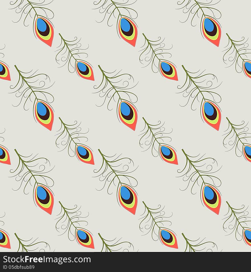 Peacock feather seamless background