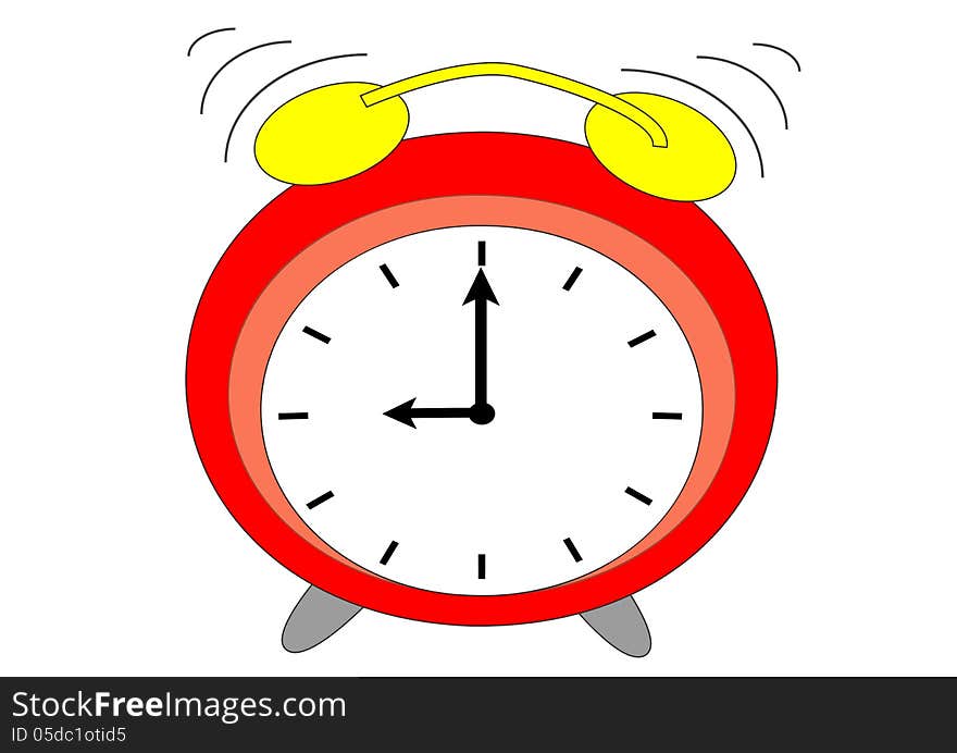 Alarm clock isolated on the white background