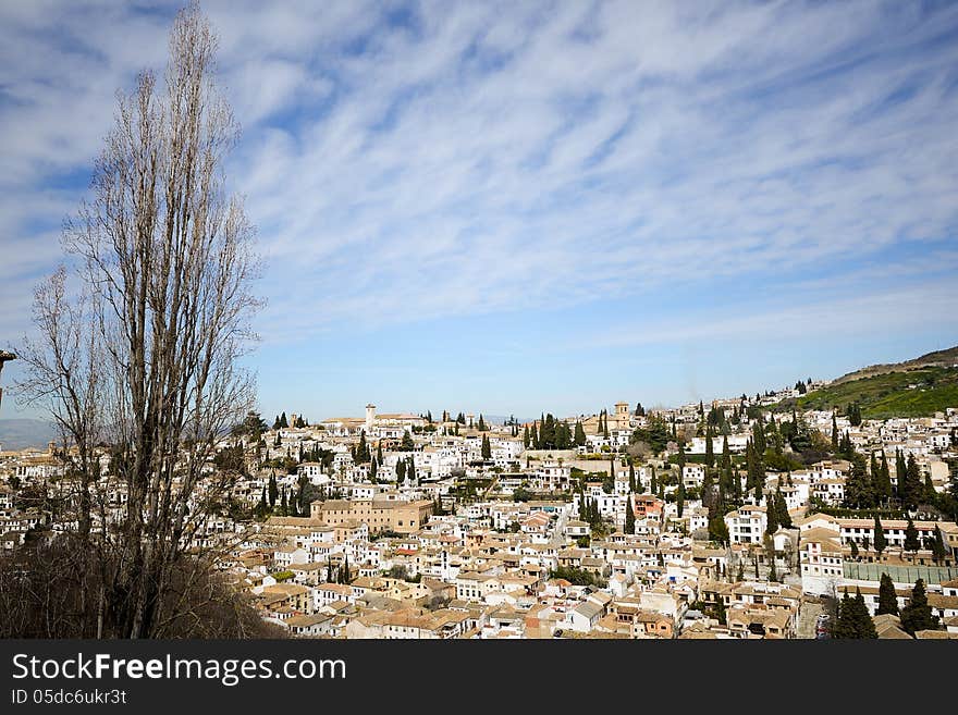 Albaicin seen from the Alhambra in Granada, Andalusia, Spain