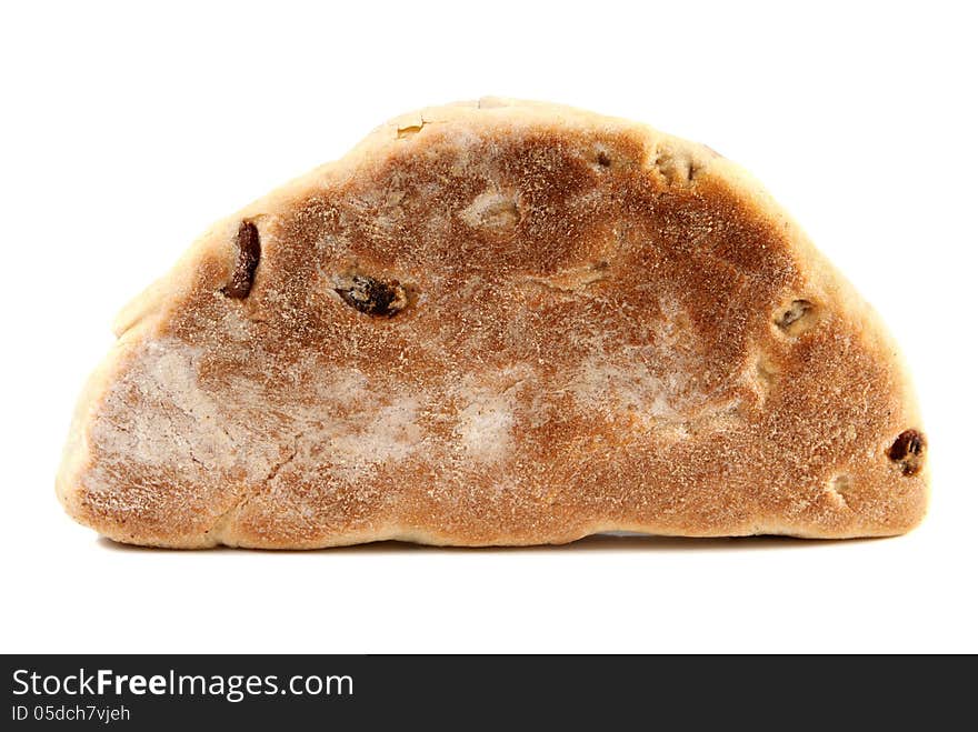 Single fruited scone on white background