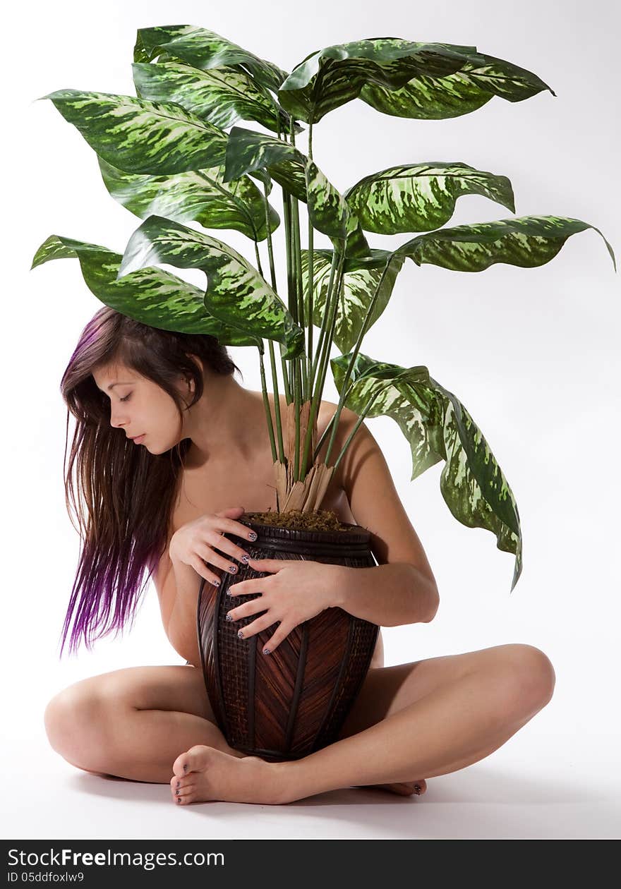 Woman and Plant